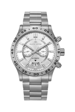 Reloj automático de acero - Taquímetro - Plateado