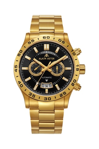 Reloj automático de acero - Taquímetro - Dorado