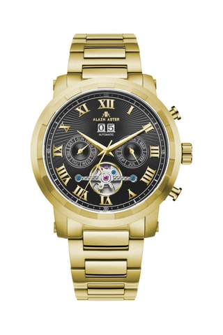 Reloj automático de acero bañado en oro amarillo