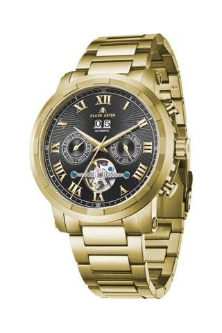 Reloj automático de acero bañado en oro amarillo