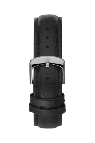 Reloj automático de piel - Negro y plateado