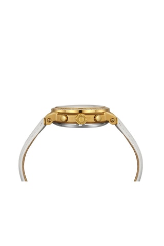 Reloj automático de piel - Blanco y dorado