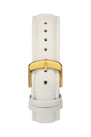 Reloj automático de piel - Blanco y dorado