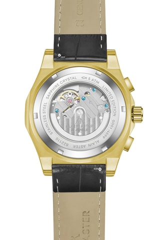 Reloj automático de piel - Negro y dorado