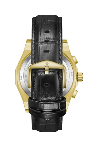 Reloj automático de piel - Negro y dorado