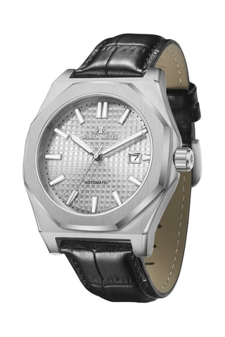 Reloj automático de piel - Negro