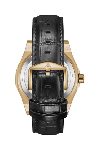 Reloj automático de piel - Negro