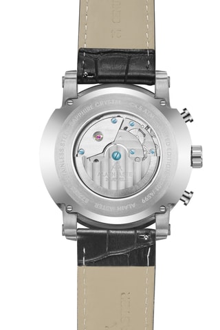 Reloj automático de piel - Negro y plateado