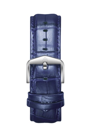 Reloj automático de piel - Azul y plateado