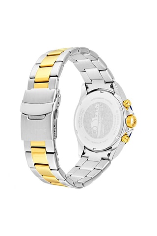 Relógio de quartzo em aço Aquadiver - Cronógrafo, taquímetro e função GMT - Prateado e dourado