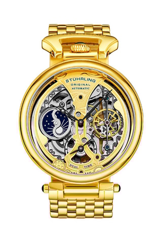 Relógio automático em aço Legacy - Função GMT - Dourado