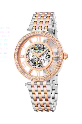 Relógio automático em aço Legacy Stührling - Prateado e dourado-rosa