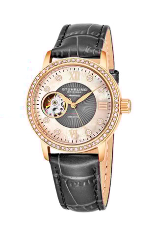 Relógio automático em couro e madrepérola Legacy Stührling