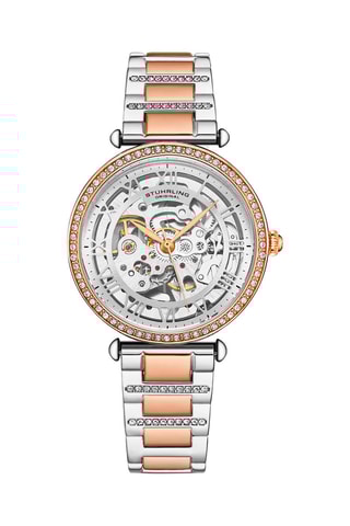 Relógio automático em aço Luxe Prateado e dourado-rosa