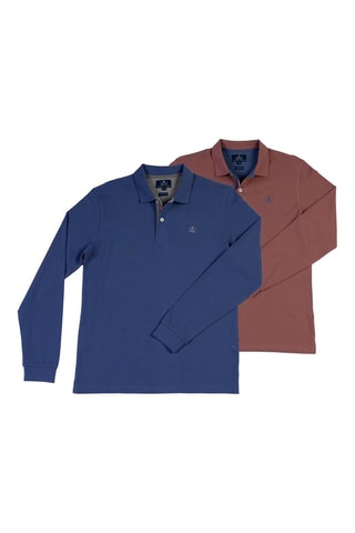 2 polos - Bleu et marron