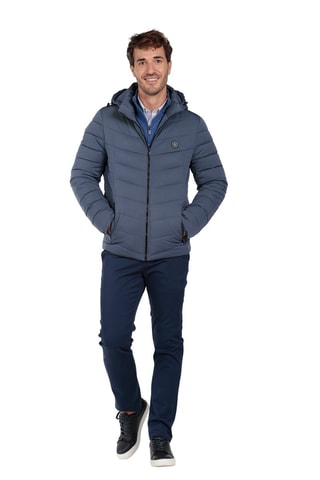 Doudoune à capuche - Bleu gris