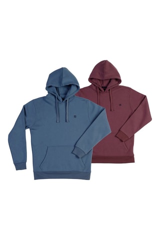 2 sweats com capuz - Bordô e azul