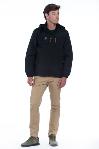 Coupe-vent regular à capuche - Noir