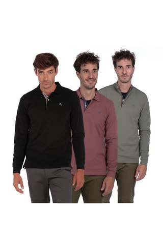 3 polos regular - Noir et vert