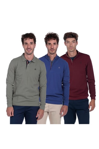 3 polos regular - Vert et bleu