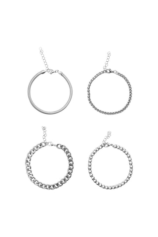 4 pulseras - Plateado