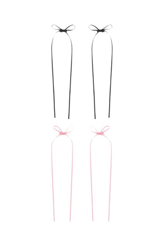 4 pasadores - Negro y rosa