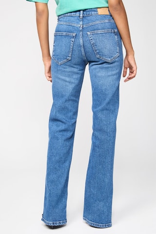 Jeans slim fit de tiro alto - Azul petróleo