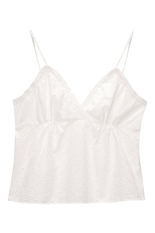 Caraco en broderie anglaise - Blanc