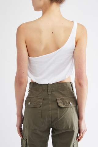 Crop top asymétrique - Blanc