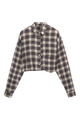 Camisa corta - Crudo y azul marino