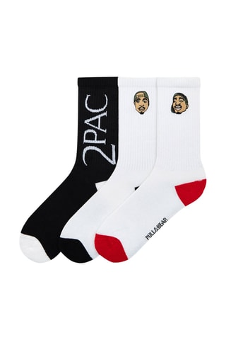 3 pares de calcetines Tupac - Blanco y negro