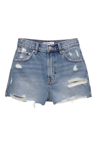 Spijkershort mom- Blauw