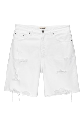 Bermuda recta vaquera - Blanco