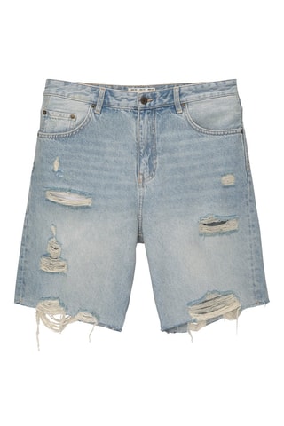 Bermuda recta vaquera - Azul claro