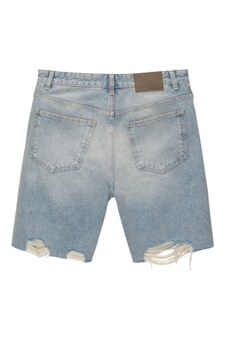 Bermuda recta vaquera - Azul claro