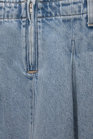 Falda plisada vaquera - Azul claro