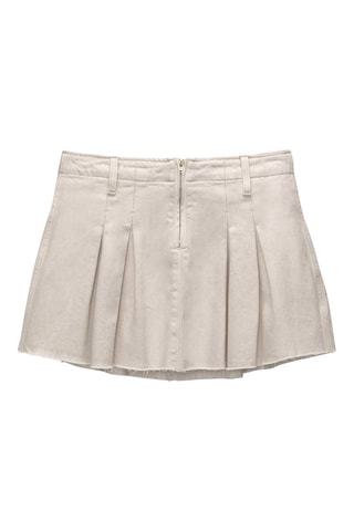 Falda plisada - Beige