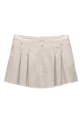 Falda plisada - Beige