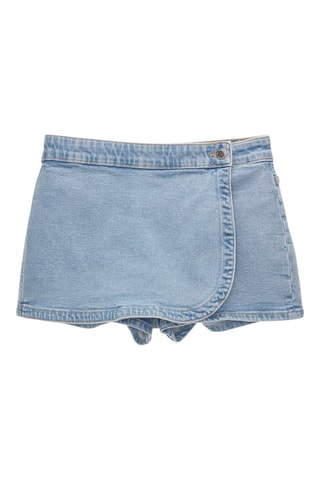 Falda pantalón vaquera - Azul claro