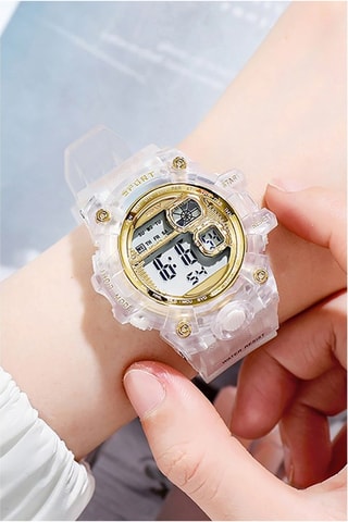 Relógio digital em quartzo de silicone Chromax Cronómetro - Dourado e branco