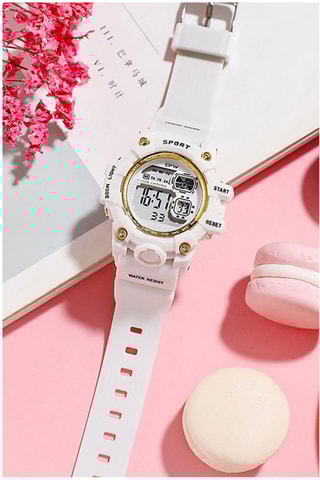 Relógio digital em quartzo de silicone Chromax Cronómetro - Dourado e branco