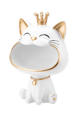 Estatueta em cerâmica - King Cat - Branco