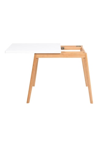 Mesa de comedor extensible - Natural y blanco