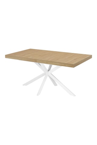 Mesa extensible Memphis - Imitación madera y blanco