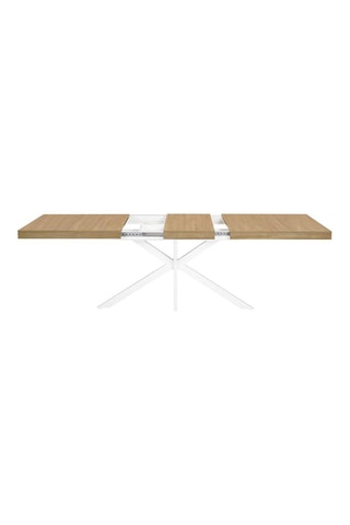 Mesa extensible Memphis - Imitación madera y blanco