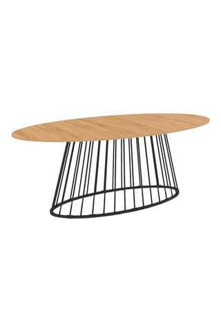 Mesa de comedor Adelle - Imitación madera y negro