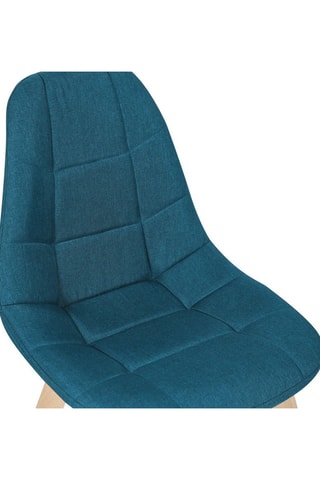 4 sillas Suedia y Gabriella - Patas de madera de haya - Azul y negro