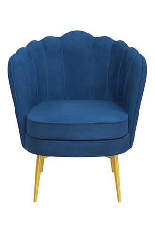 Sillón Arielle - Azul y dorado - Terciopelo