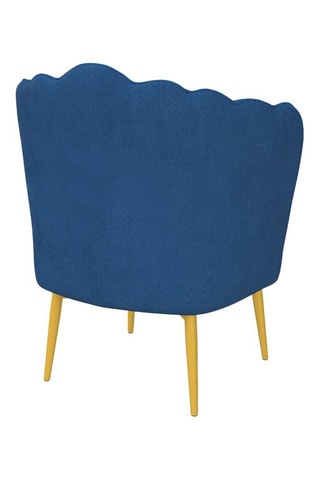 Sillón Arielle - Azul y dorado - Terciopelo