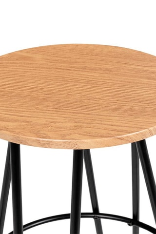 4 taburetes Missouri - Imitación madera y negro